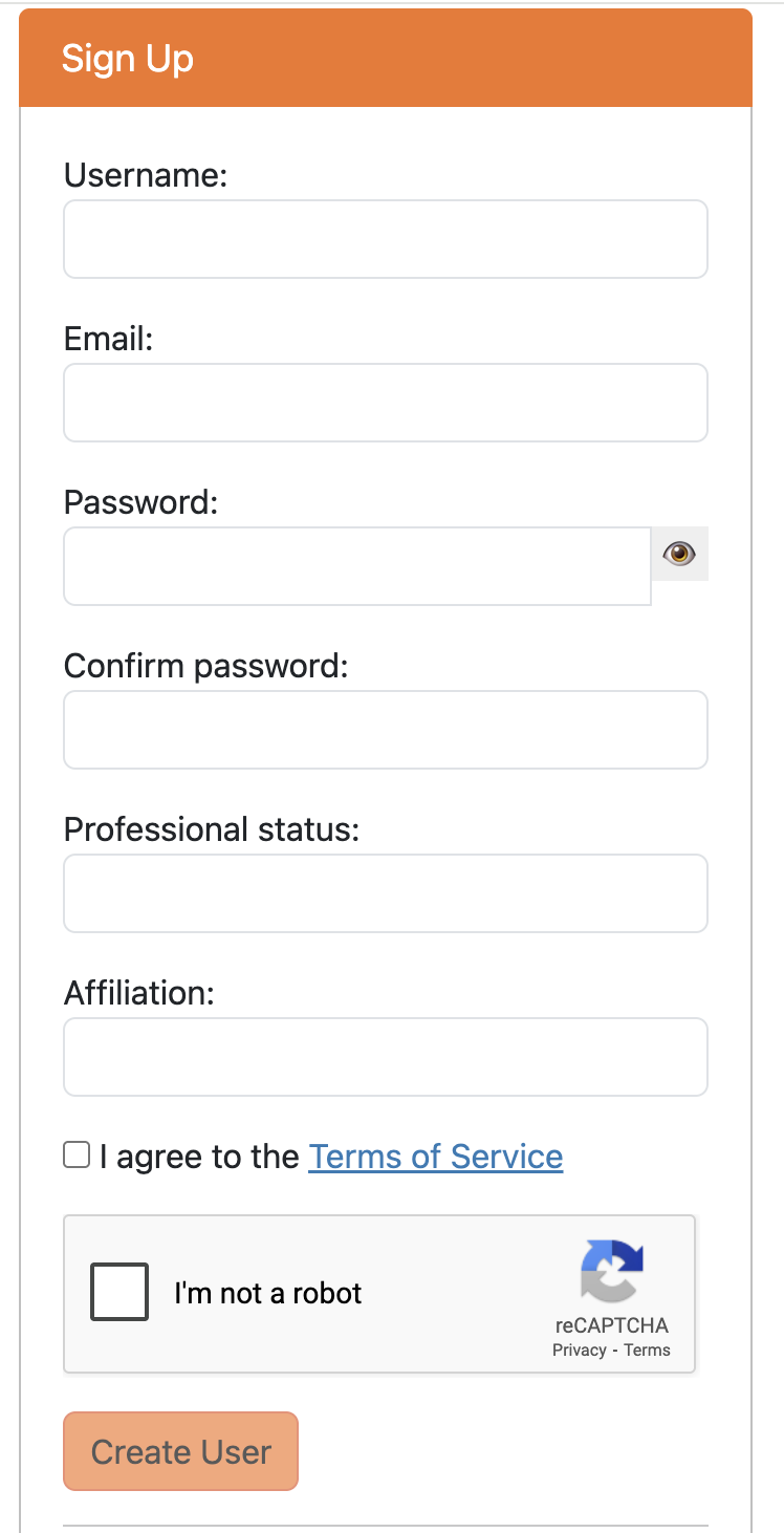 Signup step 1