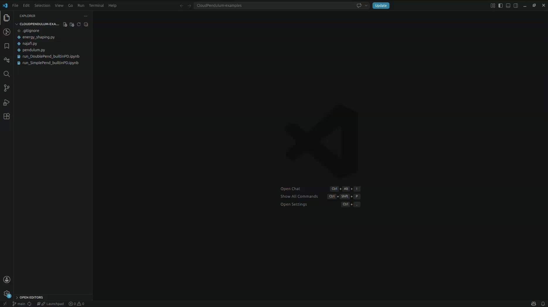 CloudPendulum-examples project open in VS Code Explorer panel