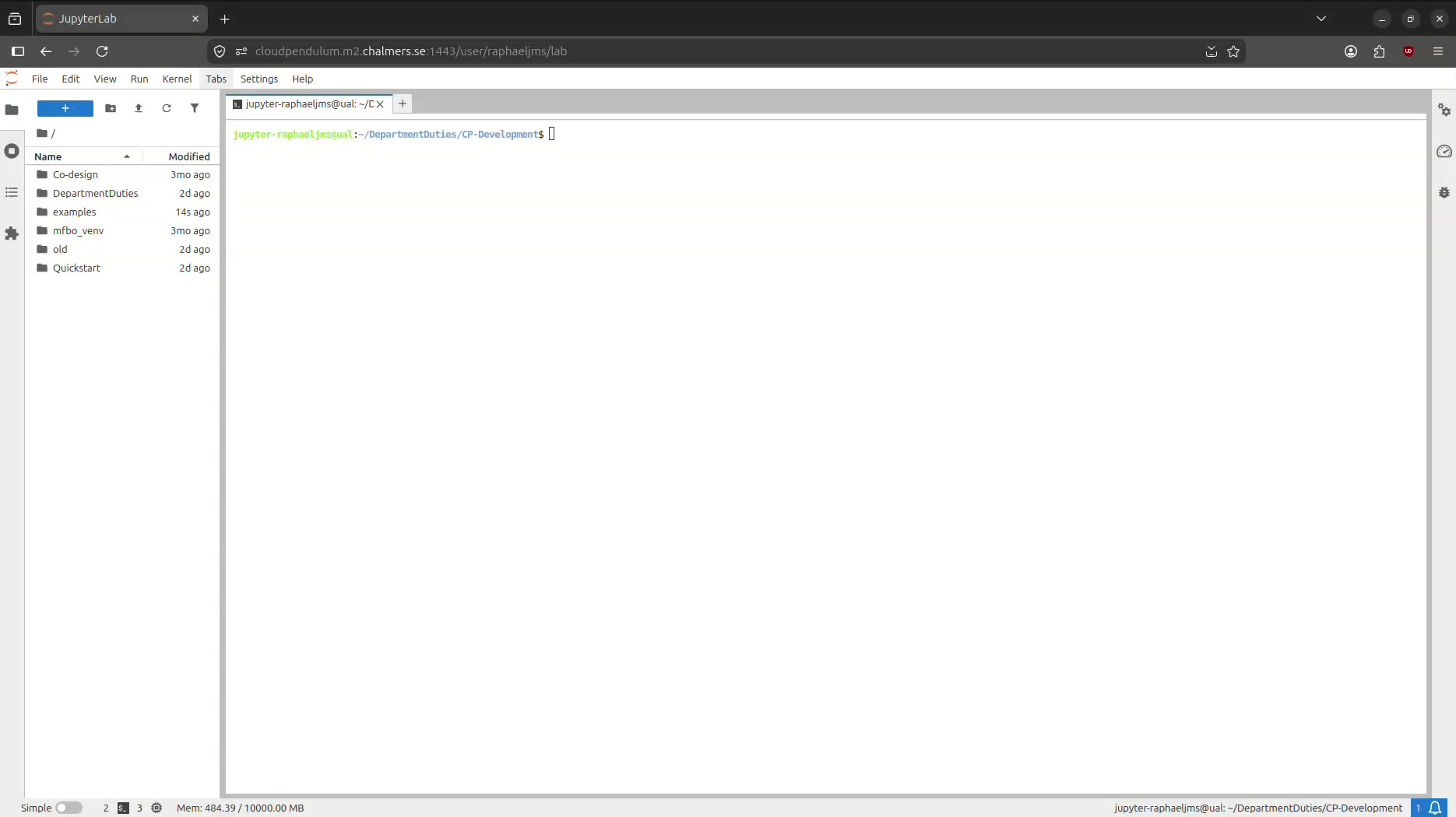 JupyterLab running in a browser